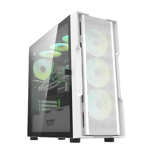 Darkflash DK431 Computergehäuse (weiß) + 4 Lüfter