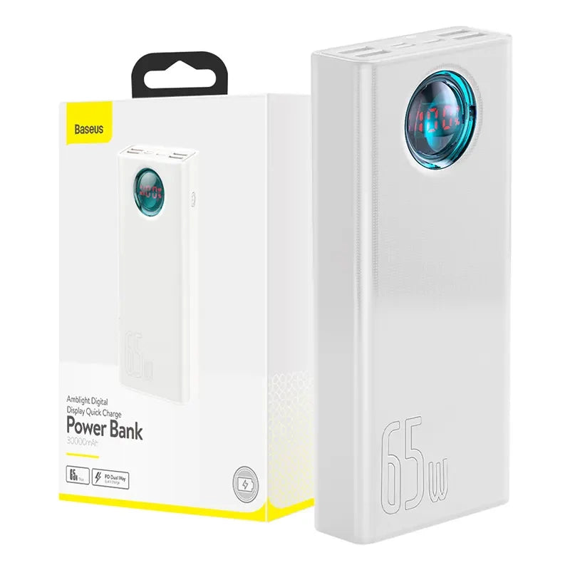 Powerbank Baseus Amblight 30000mAh, 4xUSB, USB-C, 65W (white) - Product Image 7