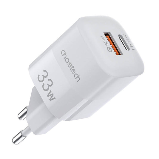 Wall Charger Choetech, 33W, PD5006 A+C dual port (white) - Product Image 1