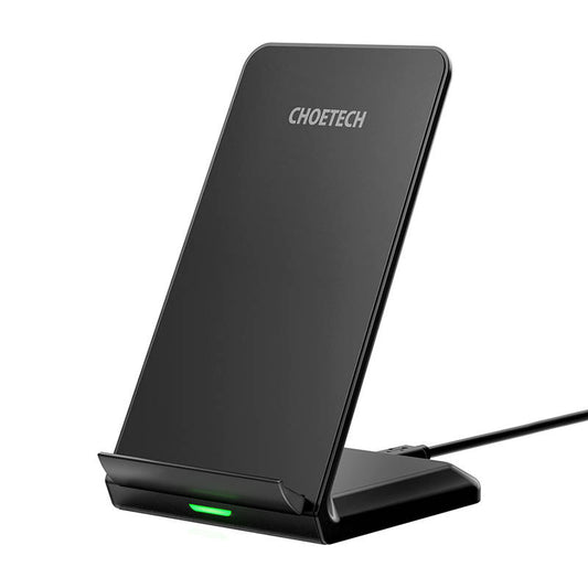 Choetech 10W inductive wireless charger with stand (black) - Product Image 1