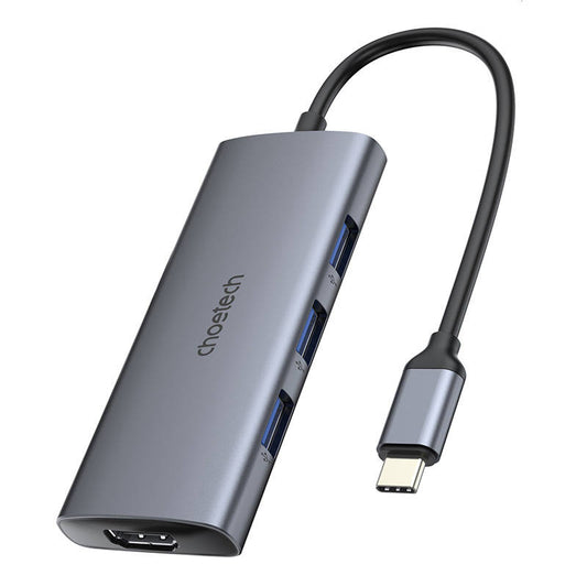 Adapter 7w1 Choetech HUB-M19 USB-C (silver) - Product Image 1