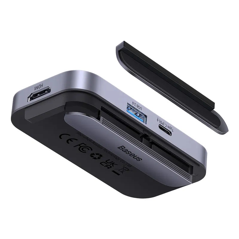 Hub 4in1 Baseus PadJoy Series USB-C to USB 3.0 + HDMI + USB-C PD + jack 3.5mm (Grey) - Product Image 3