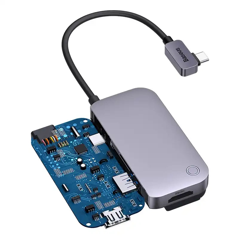 Hub 4in1 Baseus PadJoy Series USB-C to USB 3.0 + HDMI + USB-C PD + jack 3.5mm (Grey) - Product Image 4