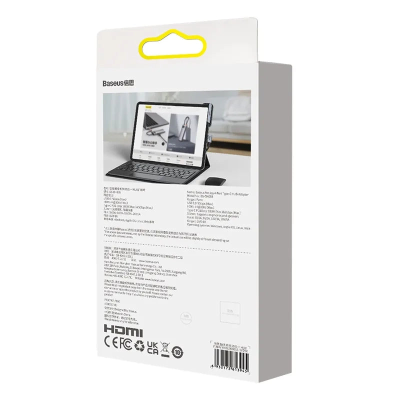 Hub 4in1 Baseus PadJoy Series USB-C to USB 3.0 + HDMI + USB-C PD + jack 3.5mm (Grey) - Product Image 9
