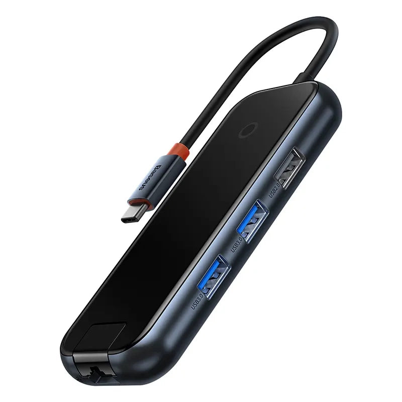 Hub 5in1 Baseus AcmeJoy series USB-C to 2xUSB 3.0 + USB 2.0 + USB-C PD + RJ45 (dark grey) - Product Image 3