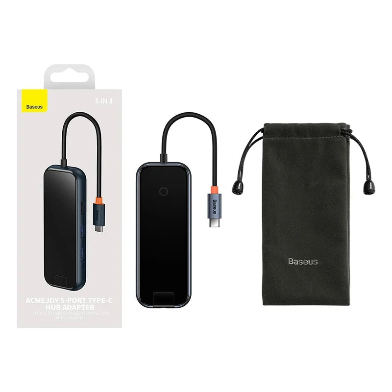 Hub 5in1 Baseus AcmeJoy series USB-C to 2xUSB 3.0 + USB 2.0 + USB-C PD + RJ45 (dark grey) - Product Image 9