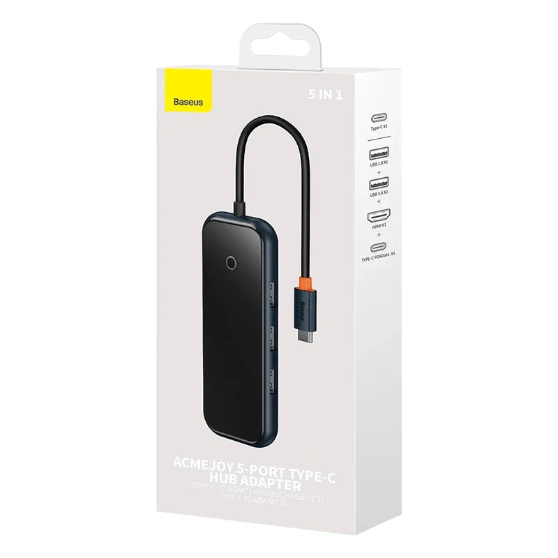 Hub 5in1 Baseus AcmeJoy series USB-C to 2xUSB 3.0 + USB 2.0 + USB-C PD + HDMI (dark grey) - Product Image 10