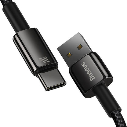 Baseus Tungsten Gold Cable USB to USB-C, 100W, 1m (black) - Product Image 4