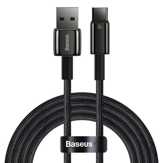 Baseus Tungsten Gold Cable USB to USB-C, 100W, 2m (black) - Product Image 2
