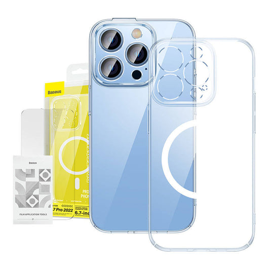 Baseus Crystal Transparent Magnetic Case and Tempered Glass set for iPhone 14 Pro Max - Product Image 1