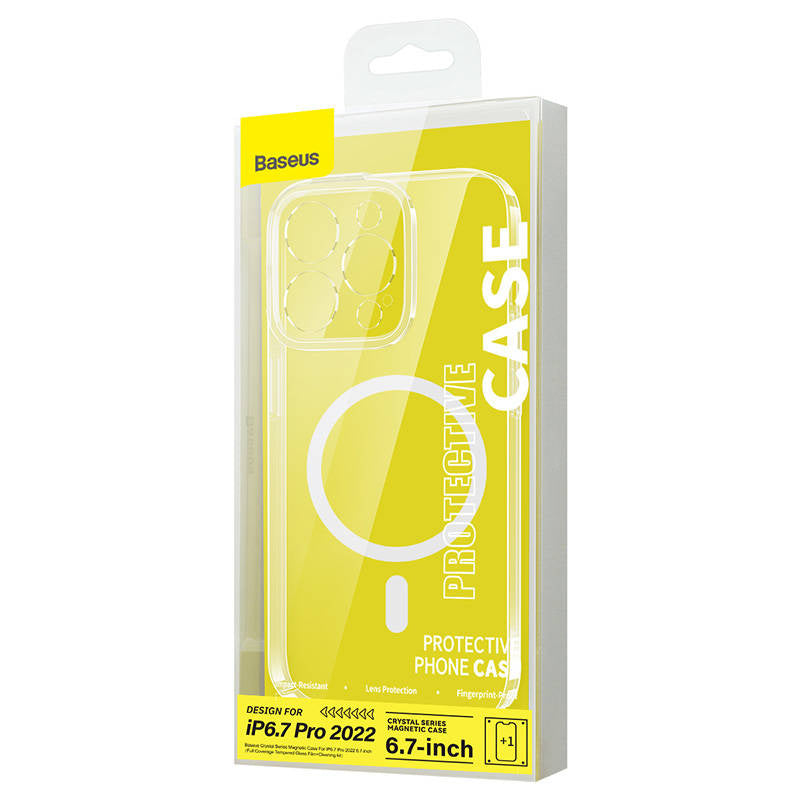 Baseus Crystal Transparent Magnetic Case and Tempered Glass set for iPhone 14 Pro Max - Product Image 9