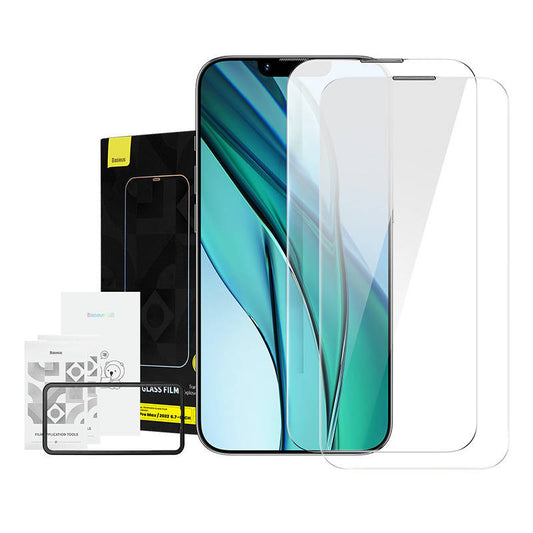 Baseus Crystal Tempered Glass Dust-proof 0.3mm for iPhone 14 Plus/13 Pro Max (2pcs) - Product Image 1