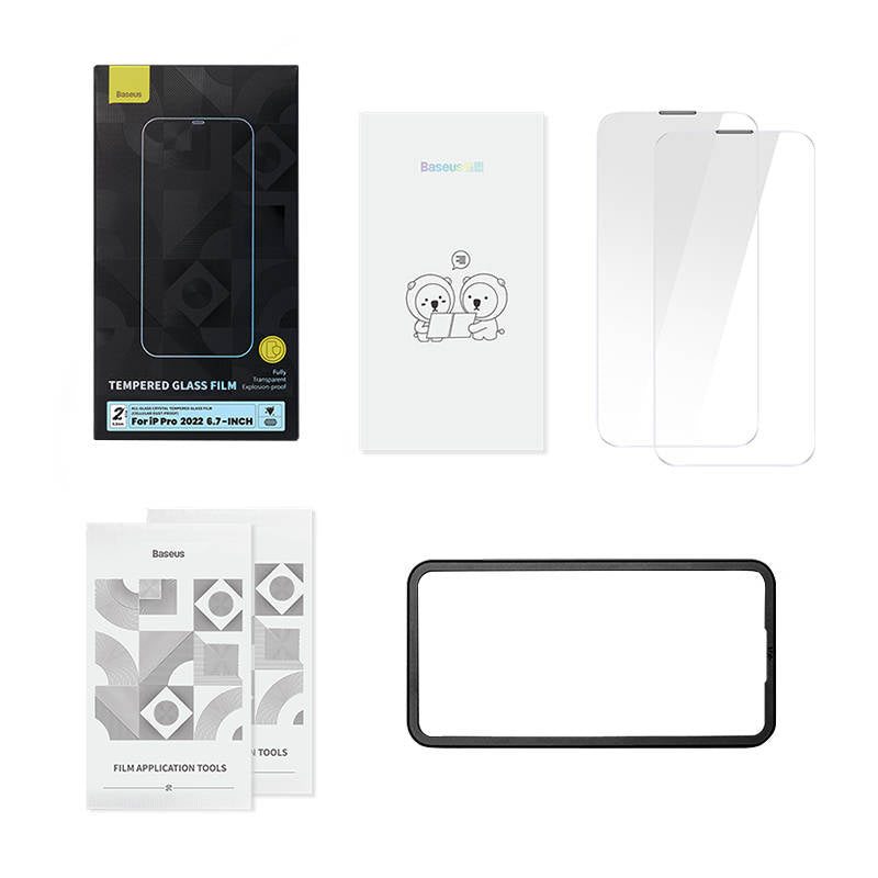 Baseus Crystal Tempered Glass Dust-proof 0.3mm for iPhone 14 Pro Max (2pcs) - Product Image 6