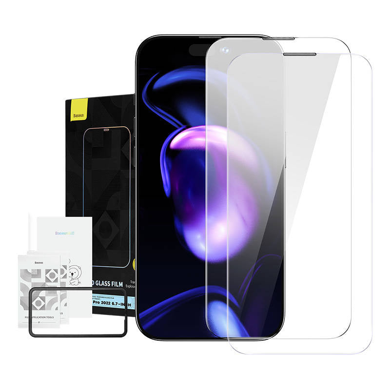Baseus Crystal Tempered Glass Dust-proof 0.3mm for iPhone 14 Pro Max (2pcs) - Product Image 1