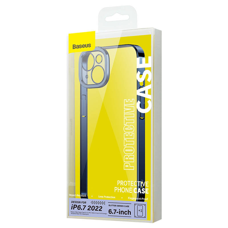 Baseus Glitter Transparent Case and Tempered Glass set for iPhone 14 Plus (blue) - Product Image 7