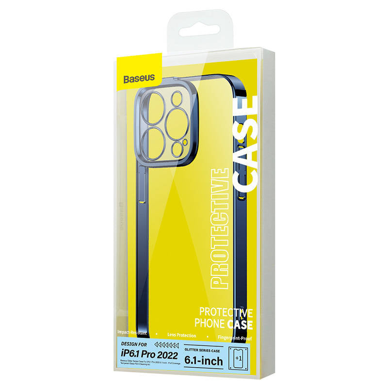 Baseus Glitter Transparent Case and Tempered Glass set for iPhone 14 Pro (blue) - Product Image 7