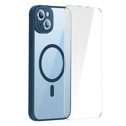 Baseus Frame Transparent Magnetic Case and Tempered Glass set for iPhone 14 Plus (blue) - Product Image 3