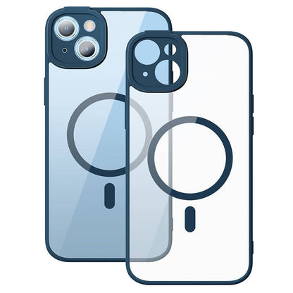 Baseus Frame Transparent Magnetic Case and Tempered Glass set for iPhone 14 Plus (blue) - Product Image 2