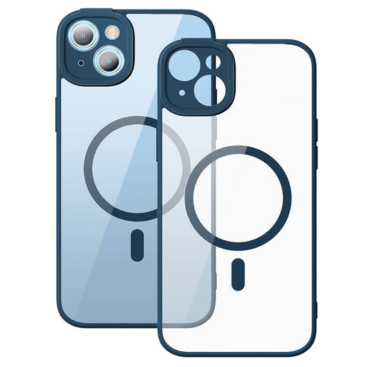 Baseus Frame Transparent Magnetic Case and Tempered Glass set for iPhone 14 Plus (blue) - Product Image 2