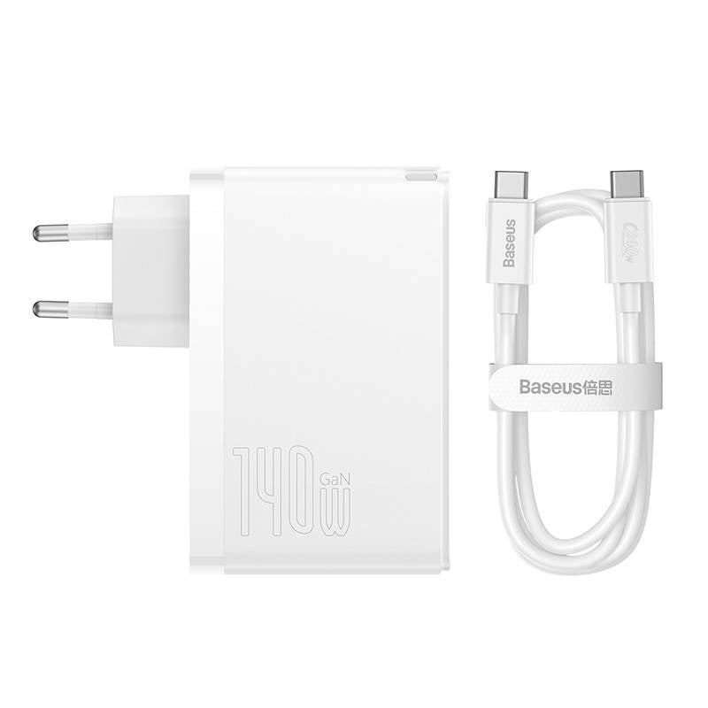 Wall charger Baseus GaN5 Pro 2xUSB-C + USB, 140W (white) - Product Image 4