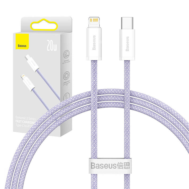 USB-C cable for Lightning Baseus Dynamic 2 Series, 20W, 1m (purple) - Product Image 1