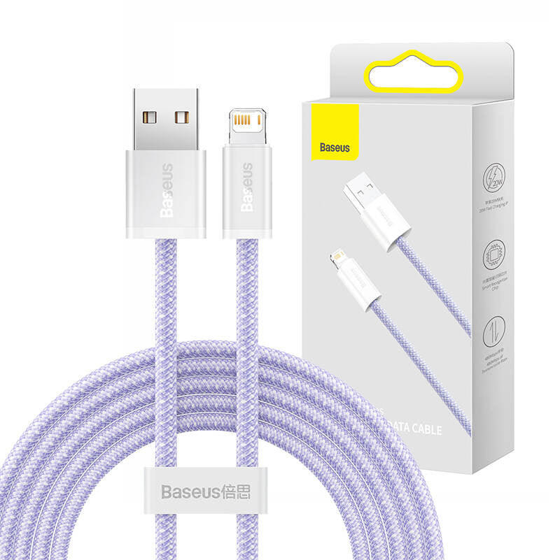 USB cable for Lightning Baseus Dynamic 2 Series, 2.4A, 2m (purple) - Product Image 6