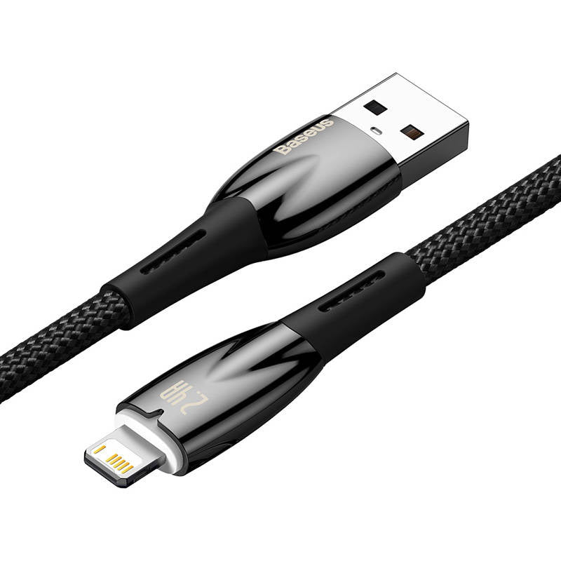 USB cable for Lightning Baseus Glimmer Series, 2.4A, 1m (Black) - Product Image 5