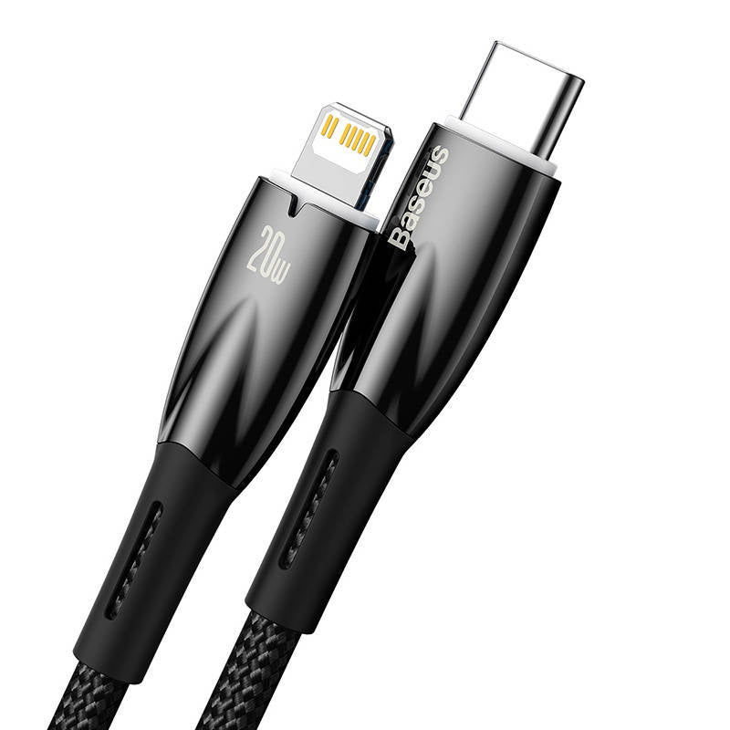 USB-C cable for Lightning Baseus Glimmer Series, 20W, 1m (Black) - Product Image 4