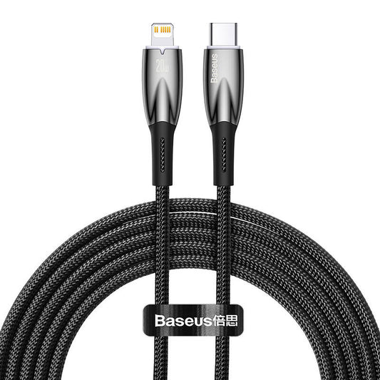 USB-C cable for Lightning Baseus Glimmer Series, 20W, 2m (Black) - Product Image 2