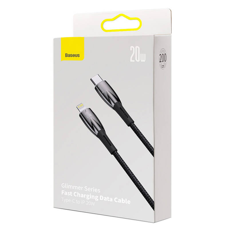 USB-C cable for Lightning Baseus Glimmer Series, 20W, 2m (Black) - Product Image 5