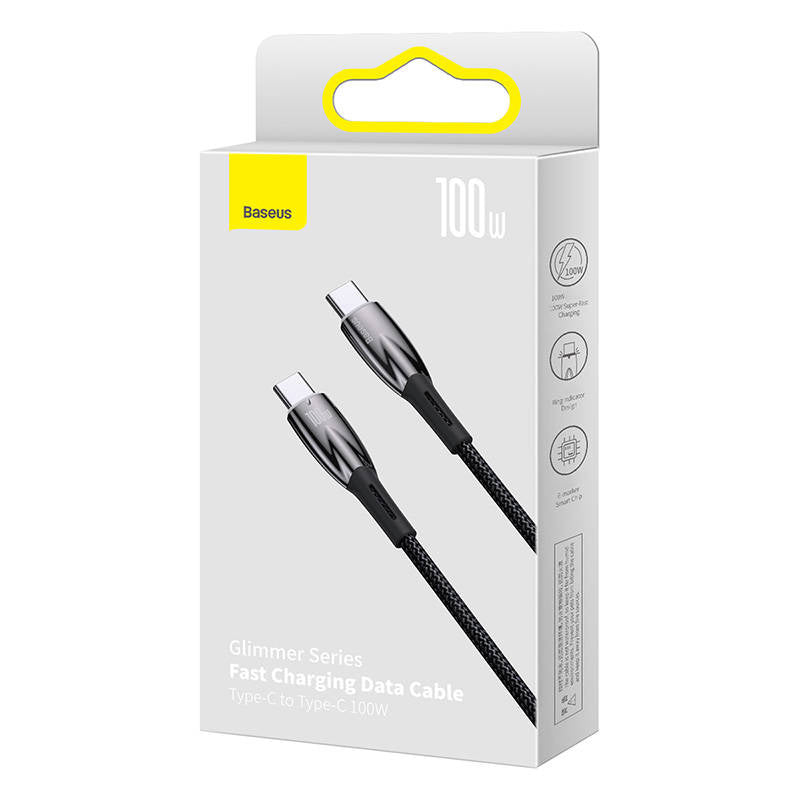 USB-C cable for USB-C Baseus Glimmer Series, 100W, 1m (Black) - Product Image 6