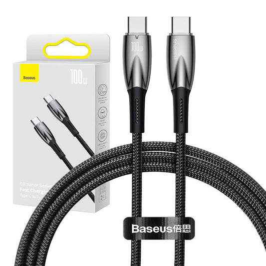 USB-C cable for USB-C Baseus Glimmer Series, 100W, 1m (Black) - Product Image 1