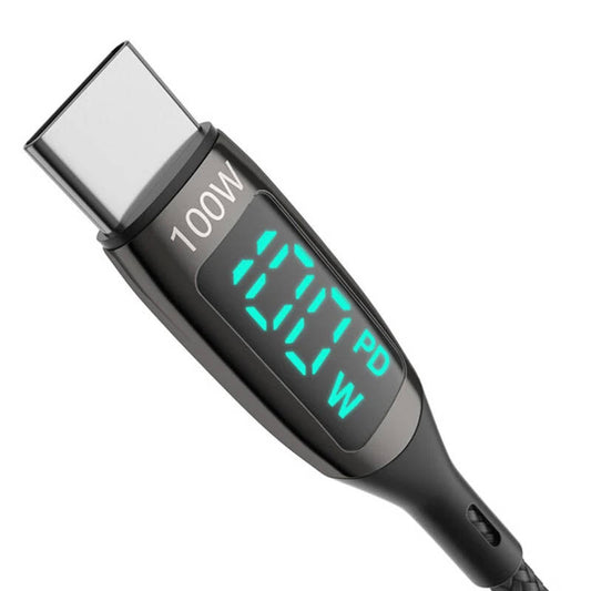 USB-C to USB-C cable BlitzWolf BW-TC23, with display, 100W, 0.9m (black) - Product Image 2