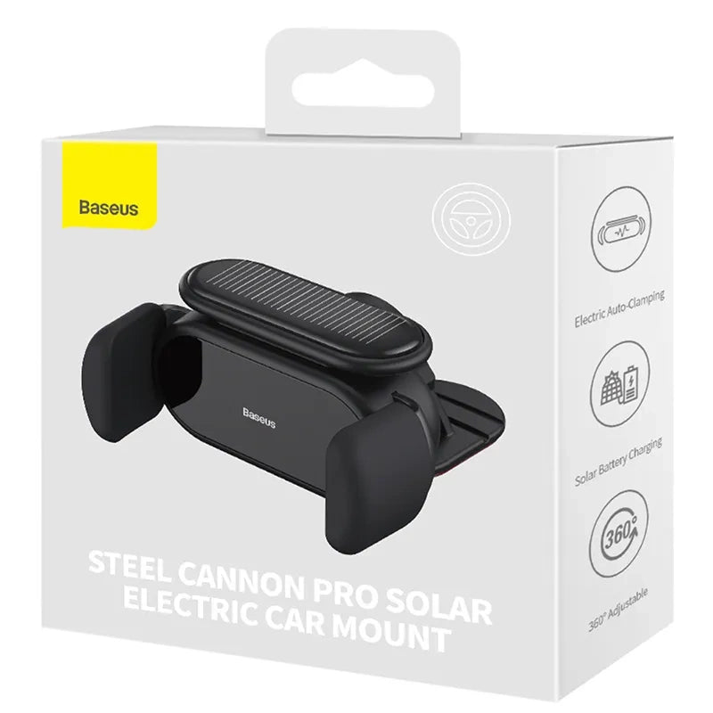 Solar Electric Car Phone Holder Baseus Steel Cannon Pro (Black) - Product Image 8