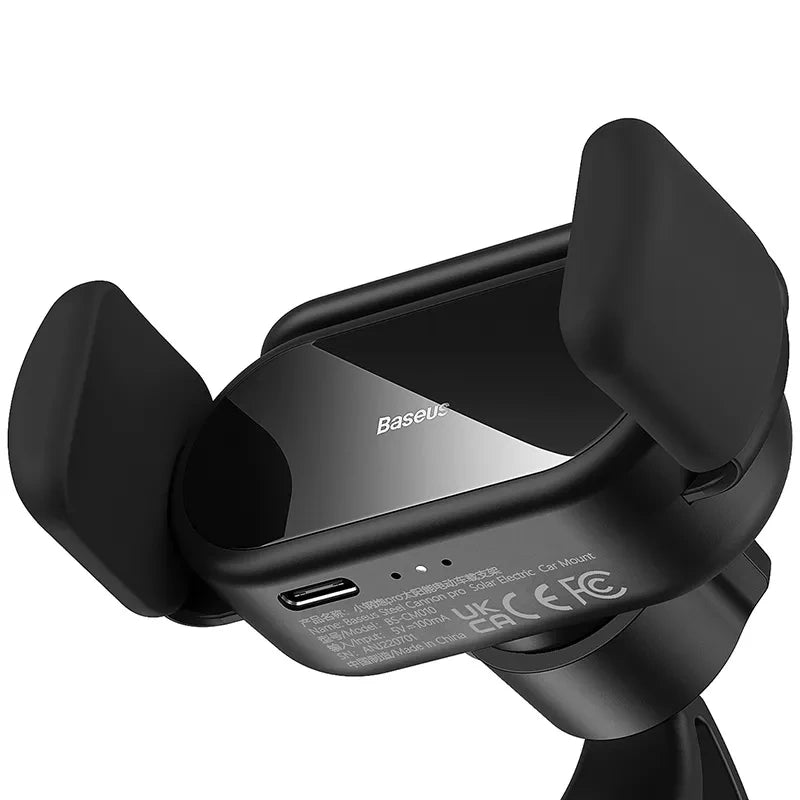 Solar Electric Car Phone Holder Baseus Steel Cannon Pro (Black) - Product Image 4