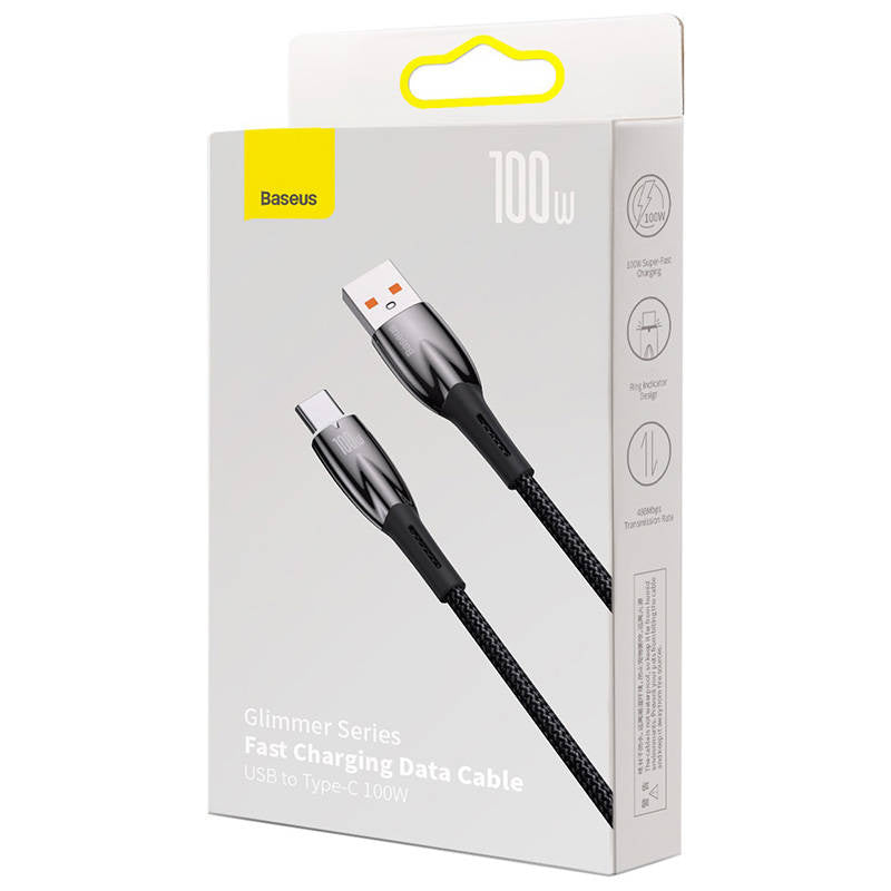 USB cable for USB-C Baseus Glimmer Series, 100W, 1m (Black) - Product Image 5