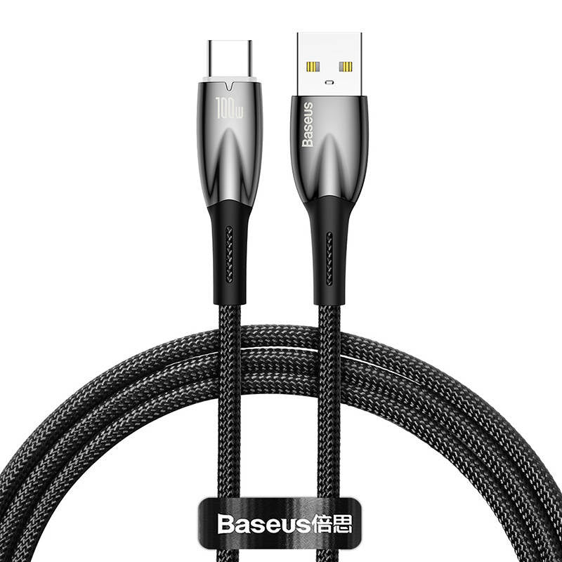 USB cable for USB-C Baseus Glimmer Series, 100W, 1m (Black) - Product Image 1