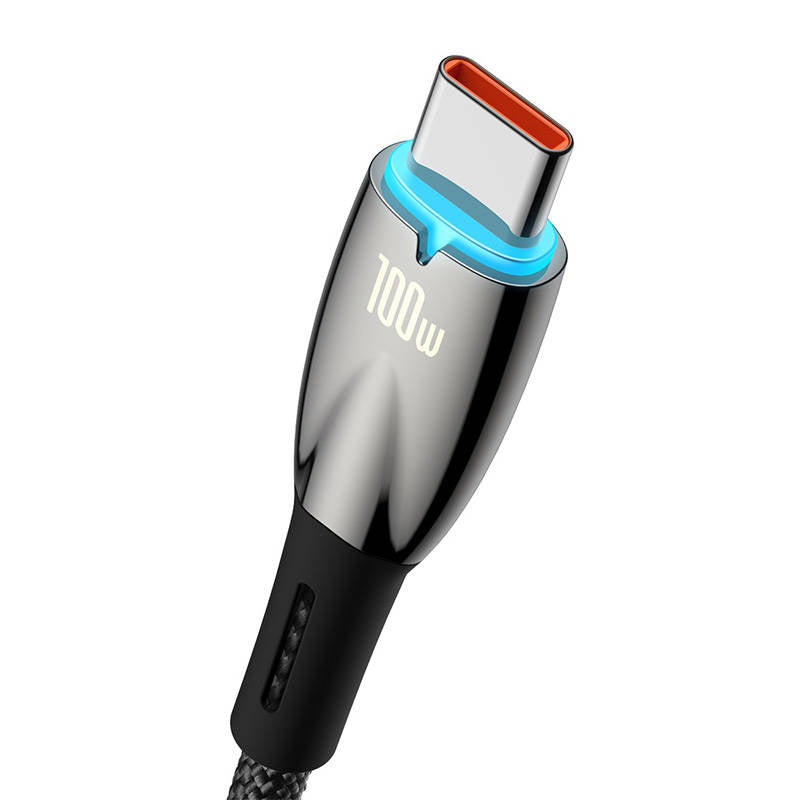 USB cable for USB-C Baseus Glimmer Series, 100W, 2m (Black) - Product Image 3