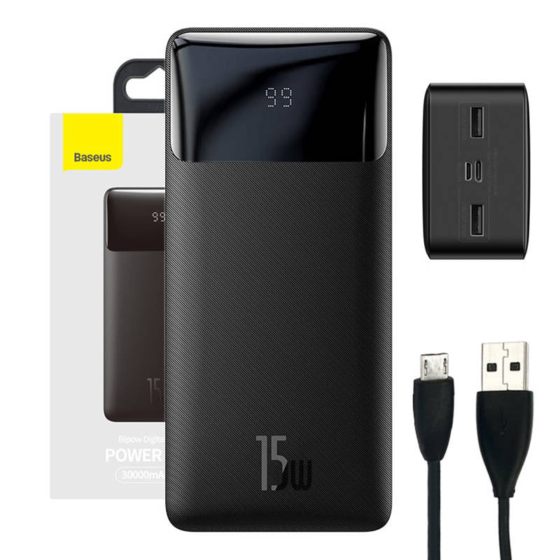 Powerbank Baseus Bipow 30000mAh,15W (black) - Product Image 1