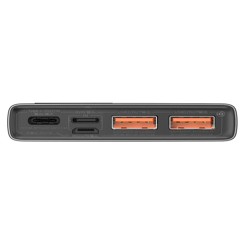 Powerbank Baseus Adaman Metal, 10000mAh, 2xUSB, USB-C, Lightning, MicroUSB  22.5W (black) - Product Image 4