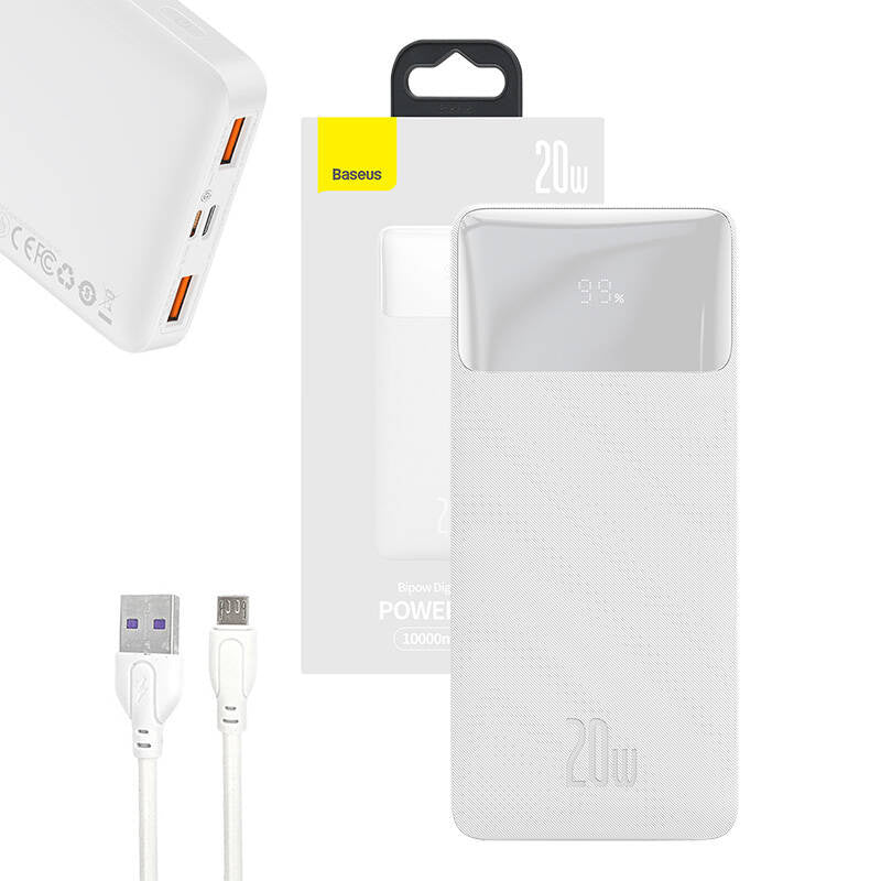 Powerbank Baseus Bipow 10000mAh, 20W (white) - Product Image 8
