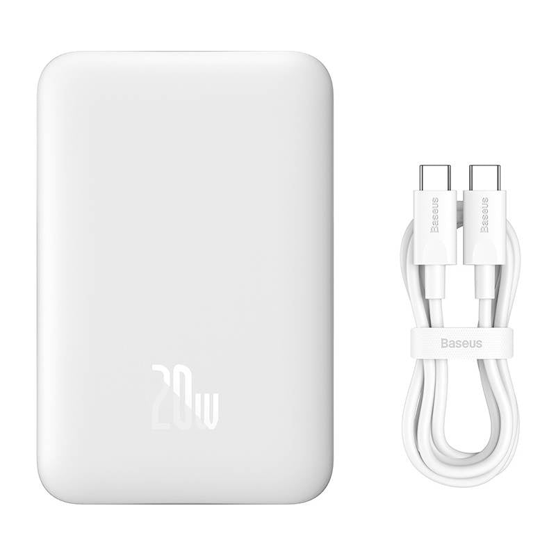 Powerbank Baseus Magnetic, 10000mAh, USB-C 20W, MagSafe (white) - Product Image 6