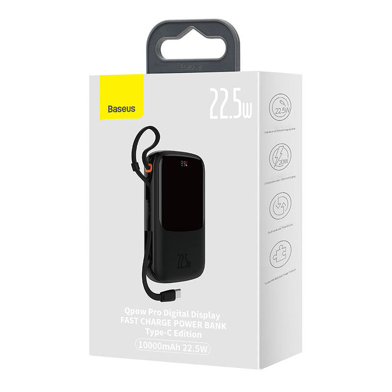 Powerbank Baseus Qpow PRO with cable, 10000mAh, 22.5W (Black) - Product Image 6