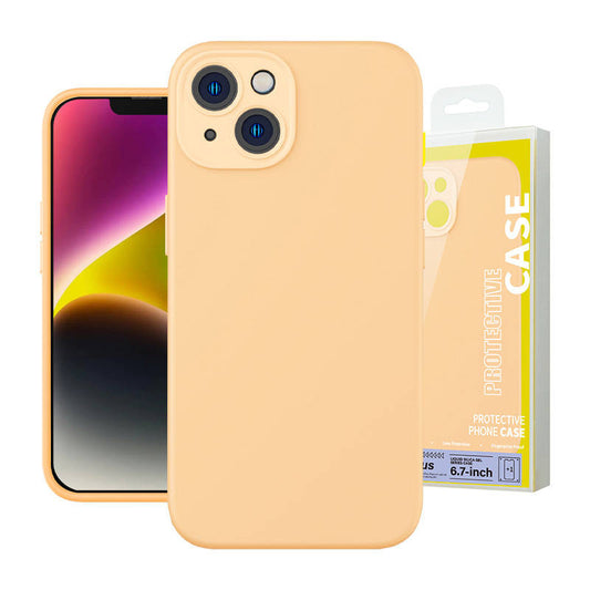 Baseus Liquid Silica Gel Case for iPhone 14 Plus (sunglow)+ tempered glass + cleaning kit - Product Image 1