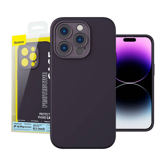 Baseus Liquid Silica Gel Case for iPhone 14 Pro (Elderberry)+ tempered glass + cleaning kit - Product Image 1