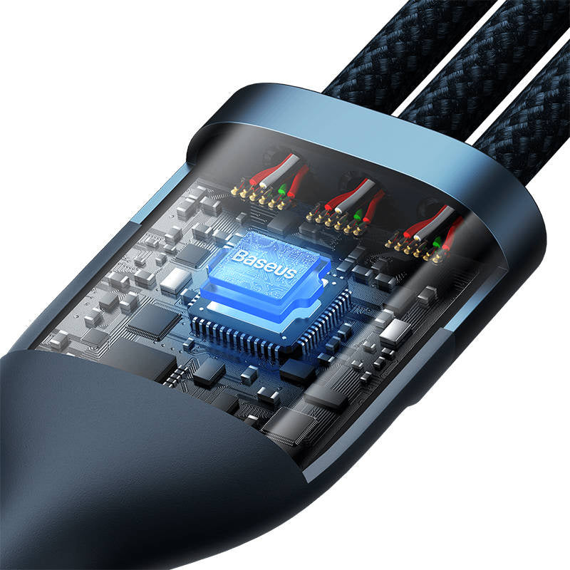 3in1 USB cable Baseus USB 3in1 Baseus Flash Series,  USB-C + Micro + Lightning 66W, 1.2m (blue) - Product Image 5