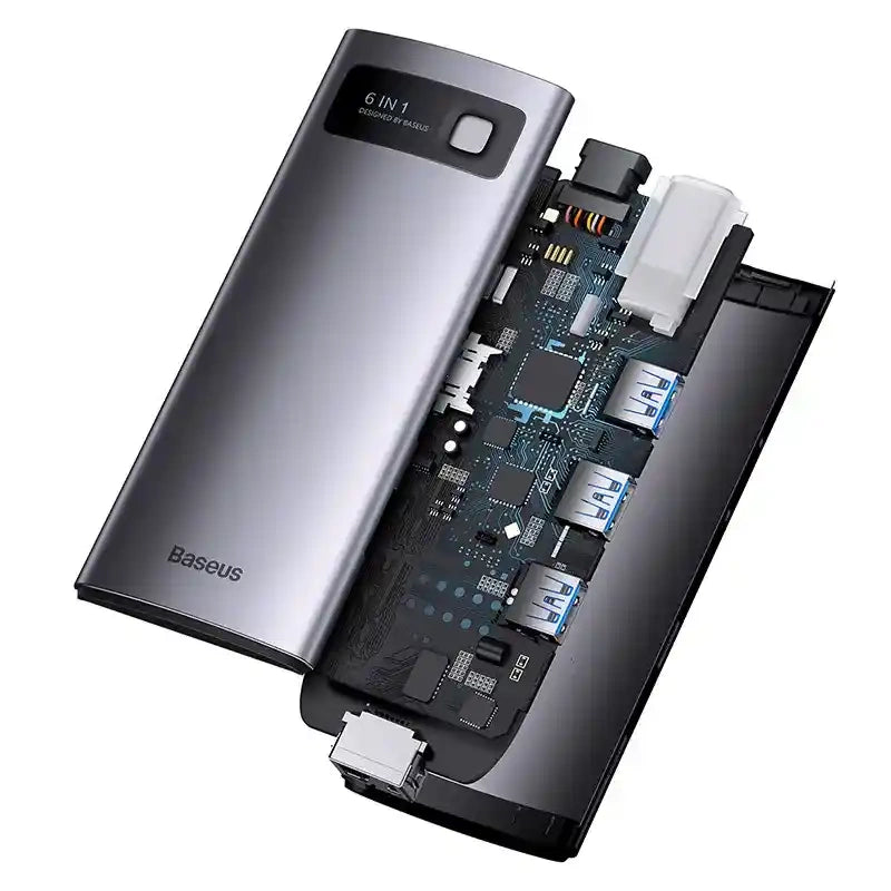 Hub 6in1 Baseus StarJoy Series, USB-C to 3x USB 3.0 + HDMI + USB-C PD + RJ45 - Product Image 5