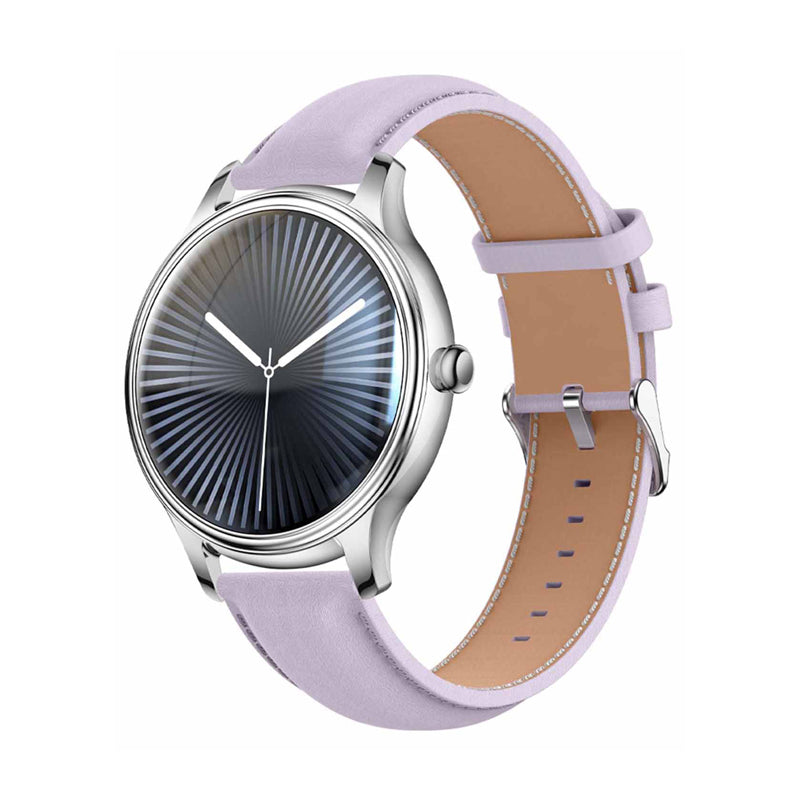 COLMI L28 Smart Watch (silver-purple + purple leather strap) - Image 1