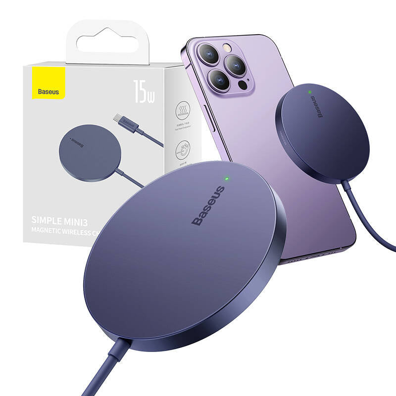 Magnetic Wireless Charger Baseus Simple Mini3 15W (Dusty purple) - Product Image 8