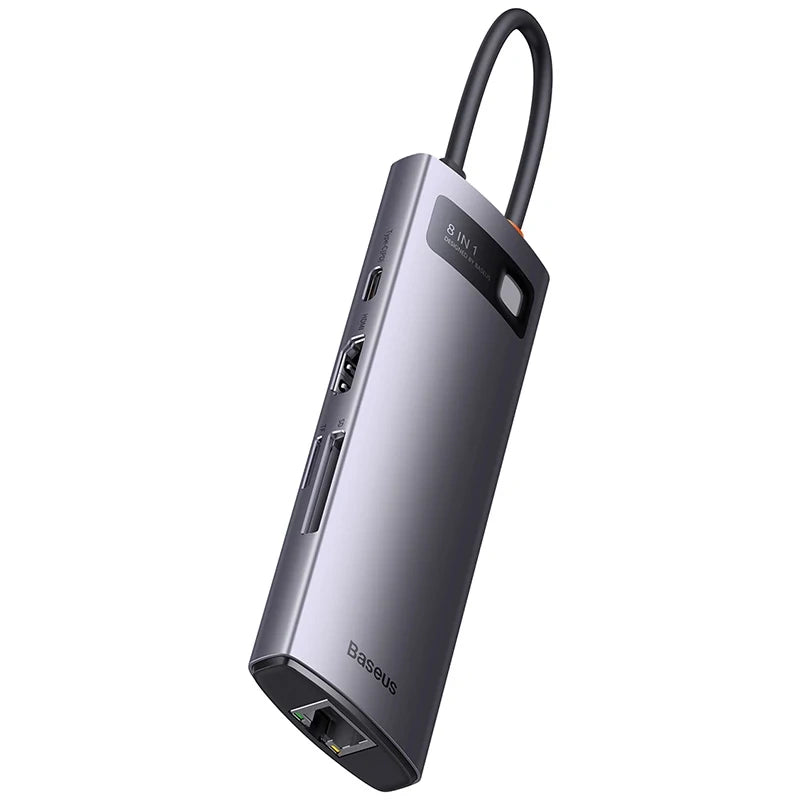 Hub 8w1 Baseus StarJoy Metal Glam Series, USB-C do HDMI + 3 x USB 3.0 + USB-C PD + RJ45 + SD/TF - Product Image 4